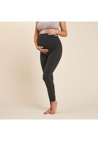 KIMJALY - Legginsy do jogi damskie Kimjaly ciążowe. Kolekcja: moda ciążowa. Kolor: szary. Materiał: materiał, bawełna, elastan. Sport: joga i pilates #1