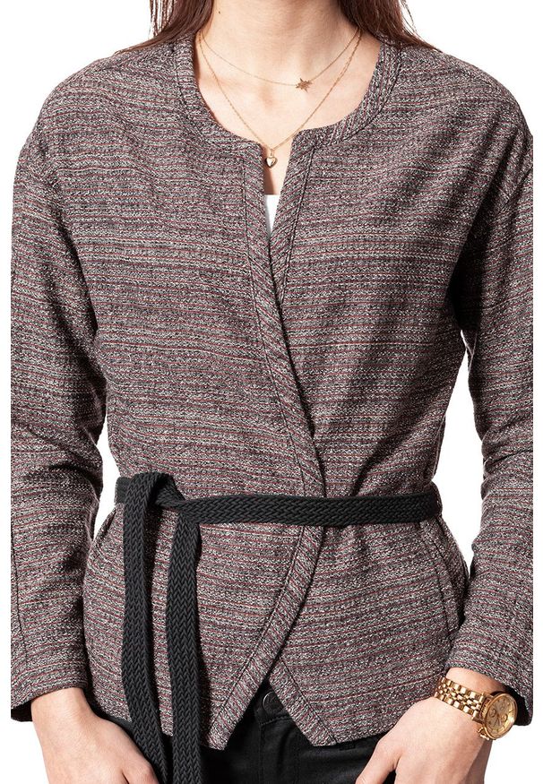 Lee - DAMSKI ŻAKIET LEE KIMONO JACKET BURNT HENNA L56LAYMU. Okazja: na co dzień. Materiał: skóra. Wzór: melanż. Styl: casual