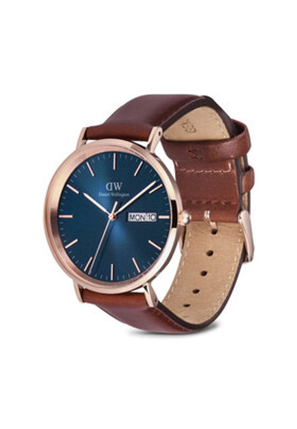 Daniel Wellington Zegarek Classic Day Display 40 DW00100830 Różowe złoto. Kolor: różowy, złoty, wielokolorowy. Materiał: skóra