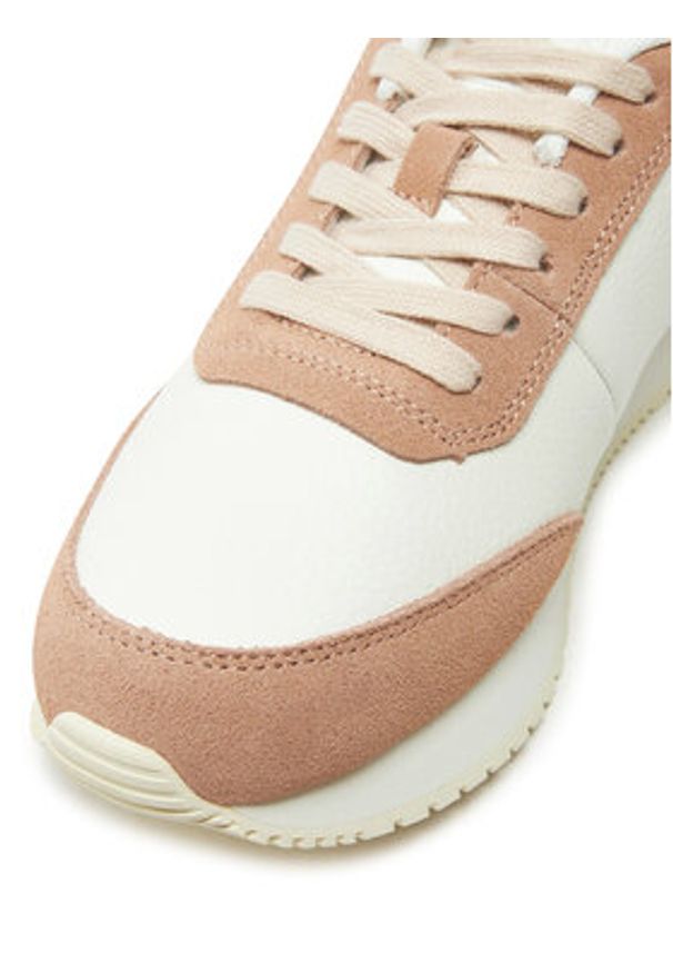 Calvin Klein Jeans Sneakersy Runner Laceup Low Mix Mg YW0YW01798 Biały. Kolor: biały. Materiał: zamsz, skóra