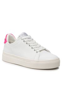 Sneakersy DKNY Chambers K4146126 Wht/Ls Pnk. Kolor: biały. Materiał: skóra