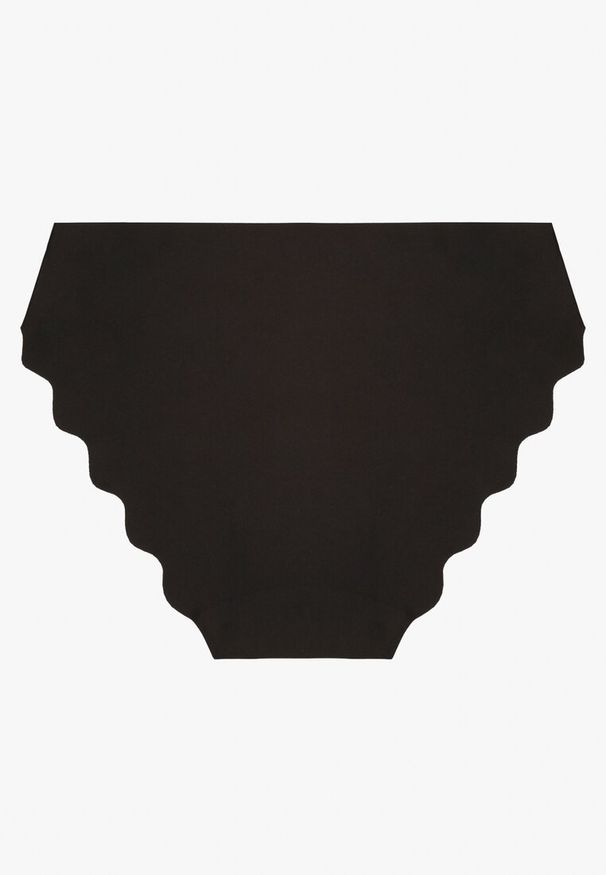 Renee - Czarne Majtki Typu Figi o Bezszwowym Wykończeniu Siladeia. Kolekcja: plus size. Kolor: czarny. Materiał: jeans