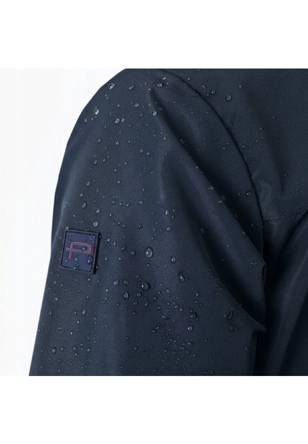 Granatowa Wiatrówka Męska z Odpinanym Kapturem - Pako Jeans. Kolor: niebieski. Materiał: poliester. Sezon: wiosna, jesień