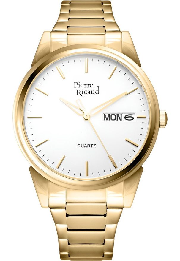 Zegarek Pierre Ricaud Zegarek męski Pierre Ricaud P91067.1113Q złoty. Kolor: złoty