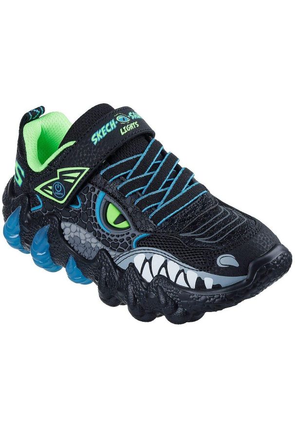 skechers - Adidasy Skechers Skech-o-saurus Lights Bc, Dzieci. Okazja: na uczelnię. Kolor: niebieski. Materiał: skóra ekologiczna, materiał. Model: Skechers Sport. Sport: joga i pilates