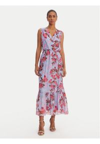 Fracomina Sukienka codzienna FR26SD3018W774R8 Niebieski Regular Fit. Okazja: na co dzień. Kolor: niebieski. Materiał: jedwab, wiskoza. Typ sukienki: proste. Styl: casual #1