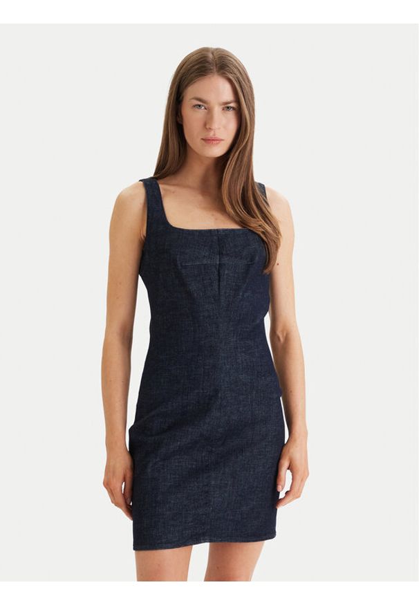 Calvin Klein Sukienka codzienna Sculpt LV047F793G Granatowy Slim Fit. Okazja: na co dzień. Kolor: niebieski. Materiał: syntetyk. Typ sukienki: proste. Styl: casual