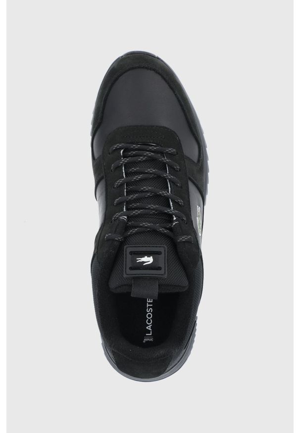Lacoste Buty kolor czarny. Nosek buta: okrągły. Zapięcie: sznurówki. Kolor: czarny. Materiał: guma. Technologia: Primaloft. Sport: bieganie