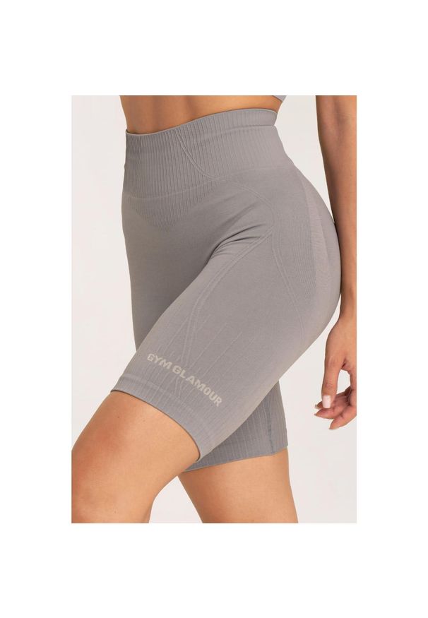 GYM GLAMOUR - Bikery fitness damskie Gym Glamour push up 2.0. Kolor: szary. Sport: fitness