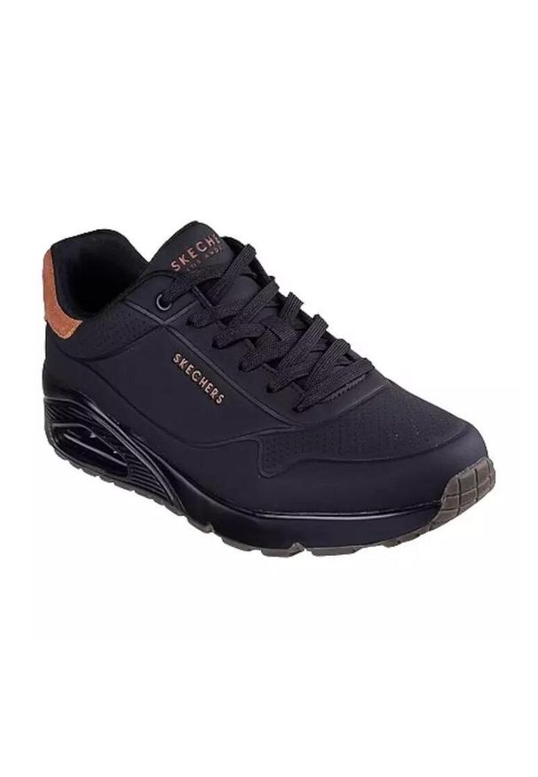 skechers - Buty do chodzenia męskie Skechers Uno. Kolor: czarny. Materiał: materiał, syntetyk. Szerokość cholewki: normalna. Sport: turystyka piesza