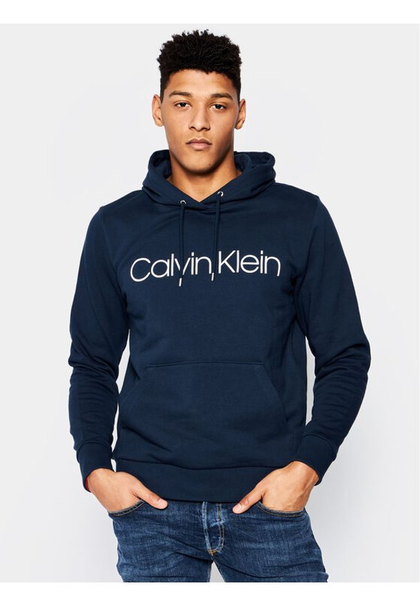 Calvin Klein Bluza Logo K10K104060 Granatowy Regular Fit. Kolor: niebieski. Materiał: bawełna