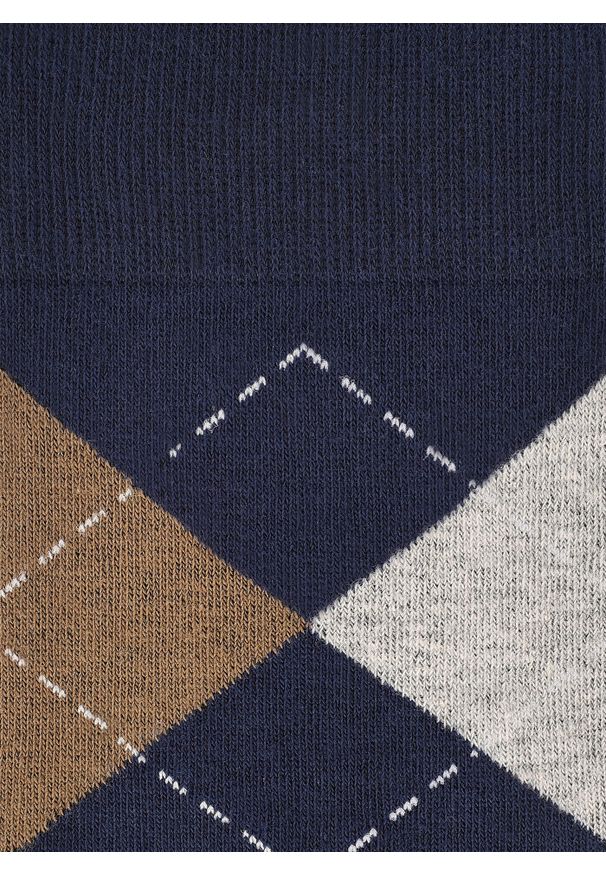 Pako Lorente - PAKO LORENTE - Granatowe skarpety w romby. Kolor: niebieski