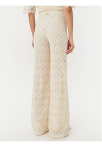 TwinSet - TWINSET Spodnie materiałowe 251TP2409 Beżowy Wide Leg. Kolor: beżowy. Materiał: bawełna #3