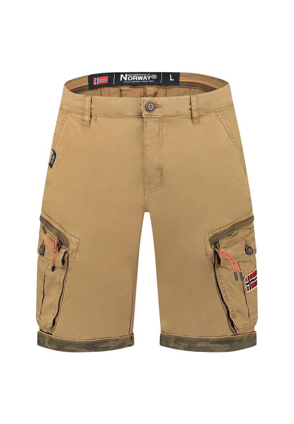 Bermudy Geographical Norway PARENTO KAKI DB MEN 317 khaki męska. Kolor: zielony. Sport: turystyka piesza