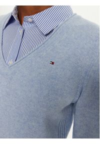 TOMMY HILFIGER - Tommy Hilfiger Sweter WW0WW43505 Niebieski Regular Fit. Kolor: niebieski. Materiał: wełna #5