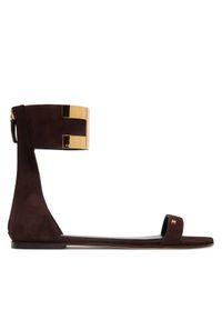 Elisabetta Franchi Sandały SA-88L-62E2-V540 Brązowy ciemny. Kolor: brązowy. Materiał: skóra, zamsz #1