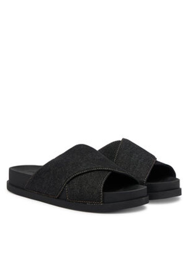 Tommy Jeans Klapki Tjw Comfort Slides Washed Denim EN0EN02898 Czarny. Kolor: czarny. Materiał: materiał