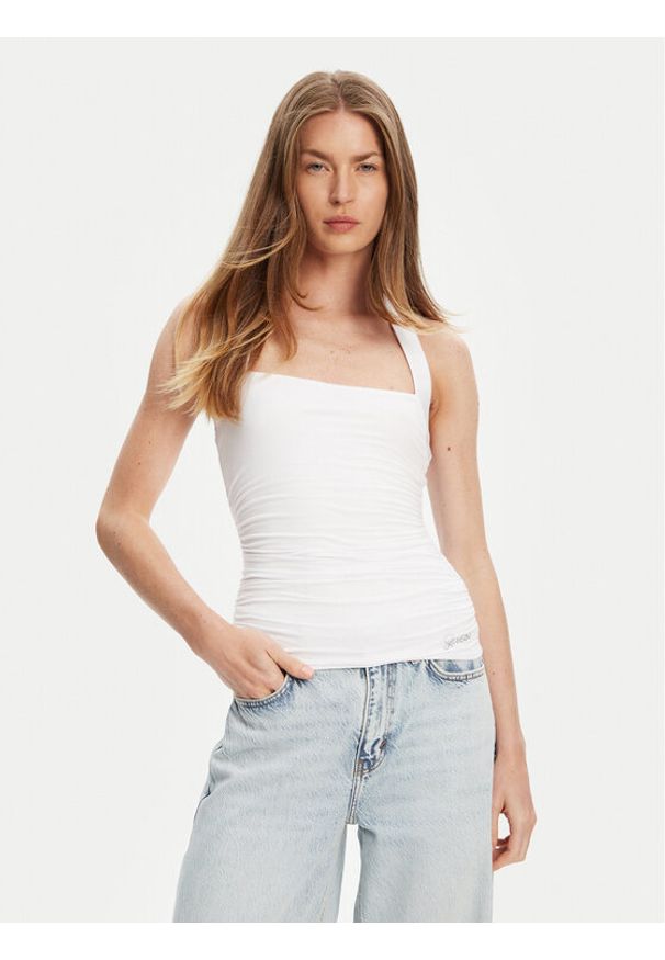 Guess Top W5YP28 KACM2 Biały Regular Fit. Kolor: biały