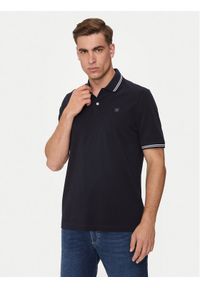 Bugatti Polo 8150 55001A Granatowy Slim Fit. Typ kołnierza: polo. Kolor: niebieski. Materiał: bawełna #1