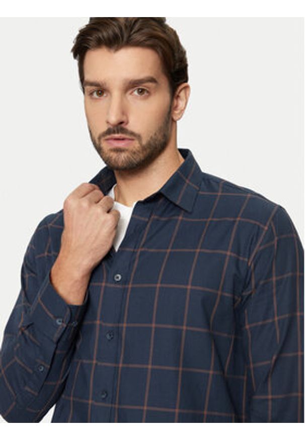 Selected Homme Koszula 16096092 Granatowy Regular Fit. Kolor: niebieski. Materiał: bawełna