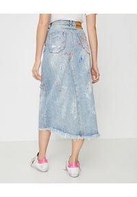 ONETEASPOON - Jeansowa spódnica Rocko. Stan: podwyższony. Kolor: niebieski. Materiał: jeans. Wzór: gładki, aplikacja #4
