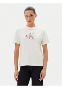 Calvin Klein Jeans T-Shirt LV047B865G Biały Relaxed Fit. Kolor: biały. Materiał: bawełna
