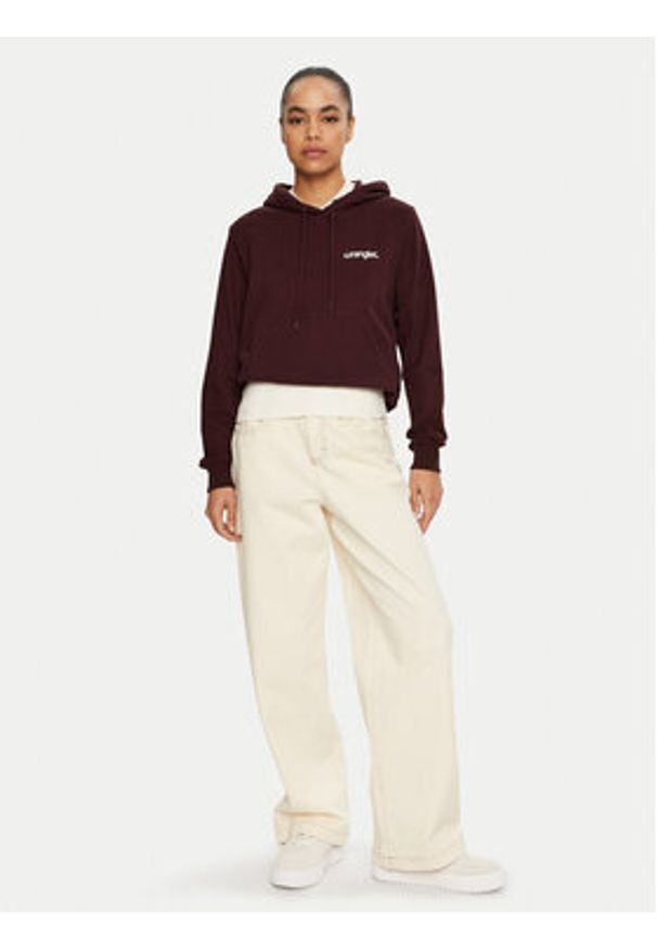 Wrangler Bluza 112356460 Bordowy Regular Fit. Kolor: czerwony. Materiał: bawełna