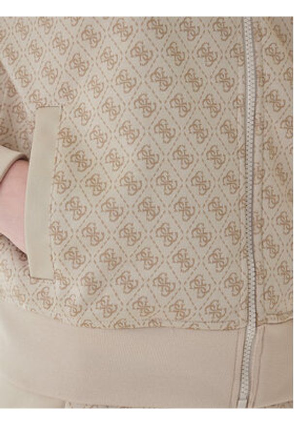 Guess Bluza V6RQ08 K2042 Beżowy Regular Fit. Kolor: beżowy. Materiał: syntetyk