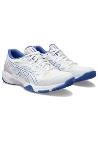 Buty siatkarskie damskie Asics 1072A093102. Zapięcie: sznurówki. Kolor: niebieski, wielokolorowy, biały. Materiał: materiał, syntetyk. Szerokość cholewki: normalna