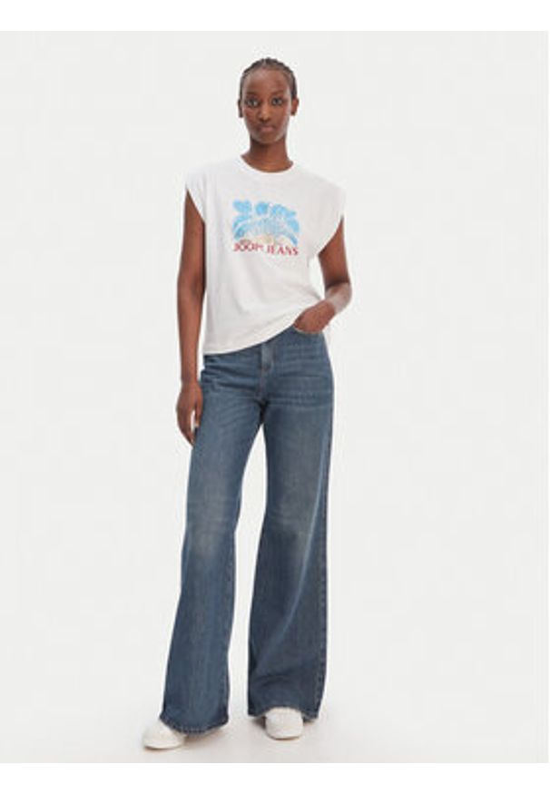 JOOP! Jeans T-Shirt Tosha 30102133 Biały Regular Fit. Kolor: biały. Materiał: bawełna