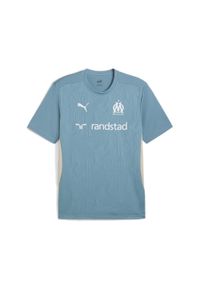 Puma - Koszulka treningowa OM 2024/25. Kolor: wielokolorowy, beżowy, niebieski. Materiał: materiał
