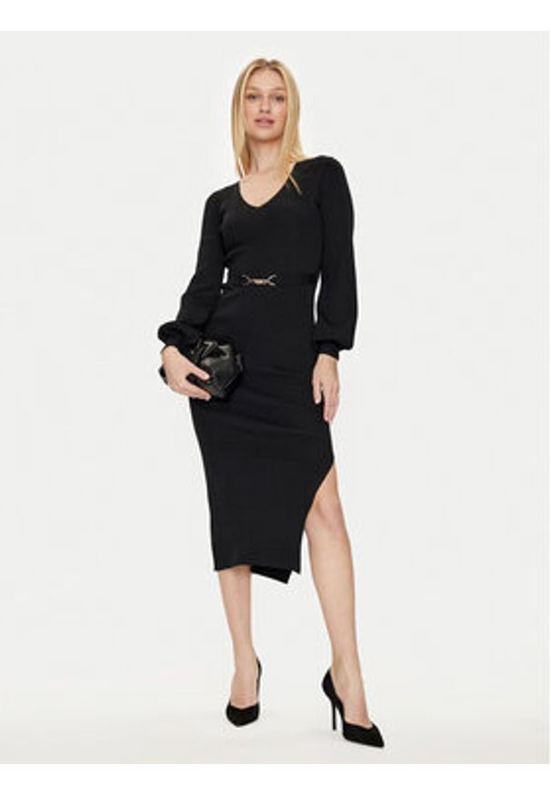 Morgan Sukienka dzianinowa 232-RMROSA Czarny Slim Fit. Kolor: czarny. Materiał: syntetyk