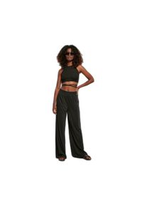 Krótki, prążkowany tank top dla kobiet Urban Classics GT. Kolor: czarny. Materiał: prążkowany. Długość: krótkie. Sezon: lato #1