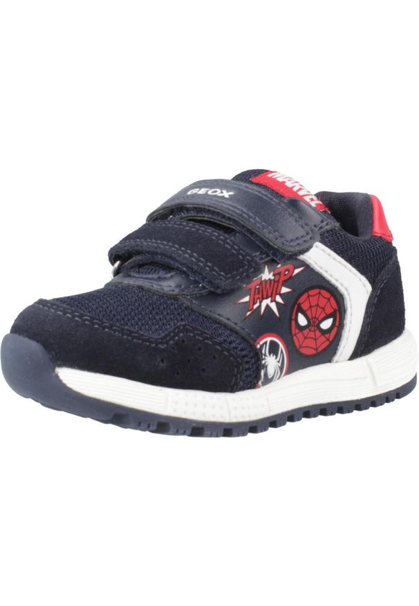 Geox - Buty GEOX B ALBEN BOY Niebieski. Kolor: niebieski, czerwony, wielokolorowy. Materiał: tkanina, skóra. Sport: turystyka piesza