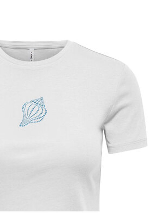 only - ONLY T-Shirt Kira 15346419 Biały Regular Fit. Kolor: biały. Materiał: bawełna