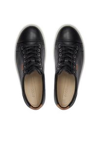 ecco - ECCO Sneakersy Soft 7 Ladies 43000301001 Czarny. Kolor: czarny. Materiał: skóra
