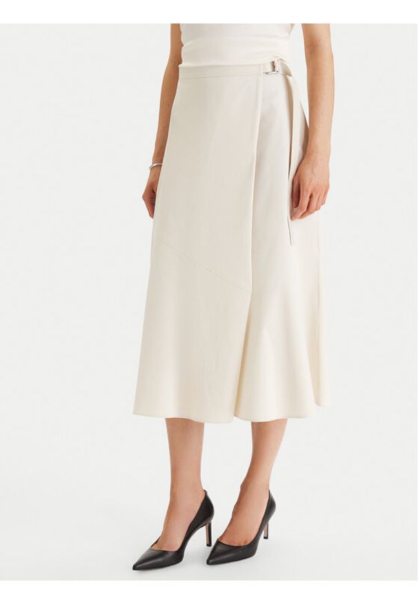 BOSS Spódnica trapezowa Vuleran 1 50557420 Écru Regular Fit. Materiał: bawełna