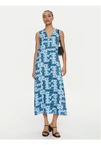 Max Mara Leisure Sukienka codzienna Urlo 2416221048 Niebieski Regular Fit. Okazja: na co dzień. Kolor: niebieski. Materiał: len. Typ sukienki: proste. Styl: casual #4