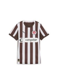Puma - Damska koszulka domowa FC St. Pauli 25/26 PUMA Espresso Brown White. Kolor: biały, wielokolorowy, brązowy