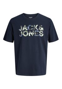 Jack & Jones T-Shirt Ejeff Logo 12288536 Granatowy Regular Fit. Kolor: niebieski. Materiał: bawełna #3
