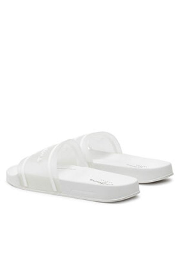 Pepe Jeans Klapki Slider Translucent W PLS70147 Biały. Kolor: biały. Materiał: syntetyk