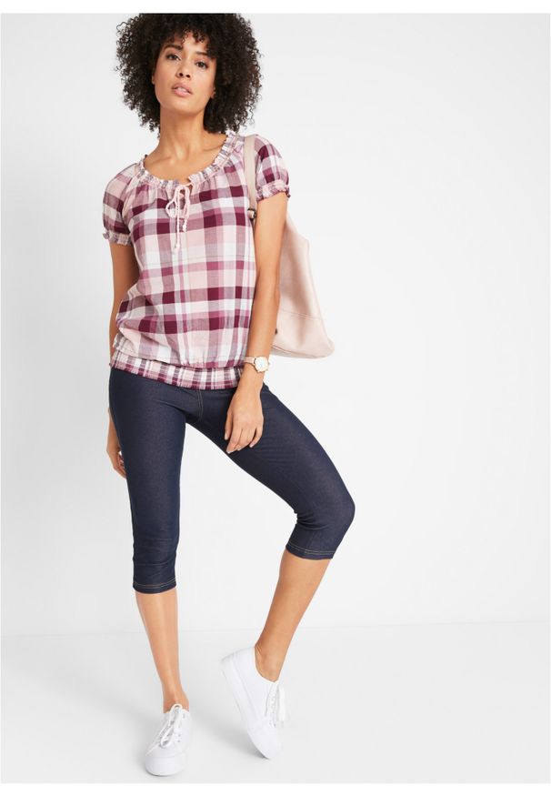 bonprix - Legginsy rybaczki w optyce dżinsowych. Kolor: niebieski