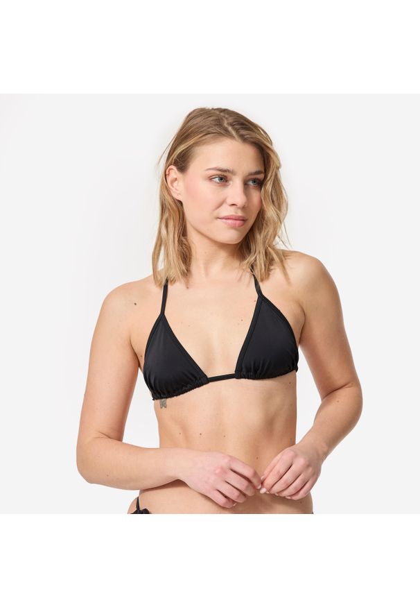 Góra kostiumu kąpielowego damska Decathlon Mae. Kolor: czarny. Materiał: poliester, elastan, poliamid, materiał
