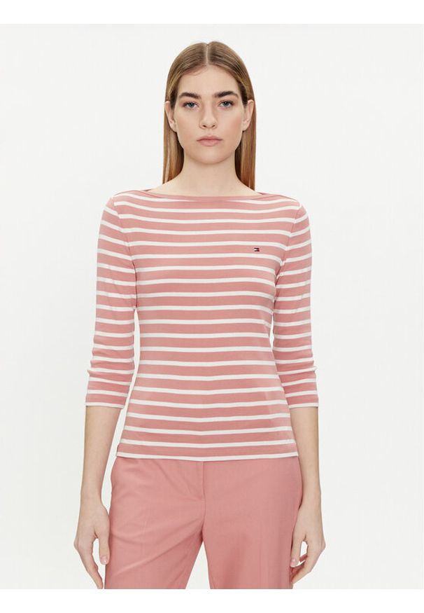 TOMMY HILFIGER - Tommy Hilfiger Bluzka New Cody WW0WW40589 Różowy Slim Fit. Kolor: różowy. Materiał: bawełna