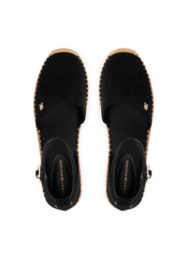 TOMMY HILFIGER - Tommy Hilfiger Espadryle Th Platform Espad Suede Strap FW0FW09144 Czarny. Kolor: czarny. Materiał: zamsz, skóra. Obcas: na platformie