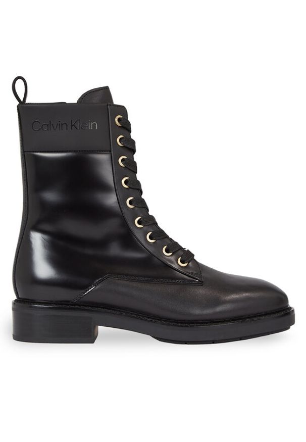 Calvin Klein Trapery Rubber Sole Combat Boot Lg Wl HW0HW01715 Czarny. Kolor: czarny. Materiał: skóra