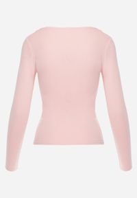 Born2be - Jasnoróżowa Elastyczna Bluzka z Kwadratowym Dekoltem z Wiskozą Doriore. Okazja: na co dzień. Typ kołnierza: dekolt kwadratowy. Kolor: różowy. Materiał: wiskoza. Styl: elegancki, klasyczny, casual #4