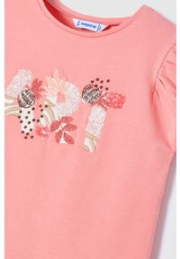 Mayoral T-shirt bawełniany dziecięcy kolor różowy. Okazja: na co dzień. Kolor: różowy. Materiał: bawełna. Styl: casual #4