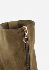 Born2be - Zielone Sandały w Stylu Botków z Ozdobną Klamrą Theaneasi. Okazja: na co dzień. Zapięcie: klamry. Kolor: zielony. Materiał: jeans. Styl: casual, elegancki, klasyczny #7