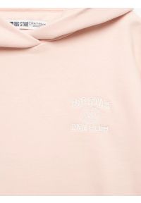 Big-Star - Bluza dziewczęca z kapturem różowa Alana 600. Okazja: na co dzień, na uczelnię. Typ kołnierza: kaptur. Kolor: różowy. Materiał: dzianina. Wzór: aplikacja, haft. Styl: casual #2